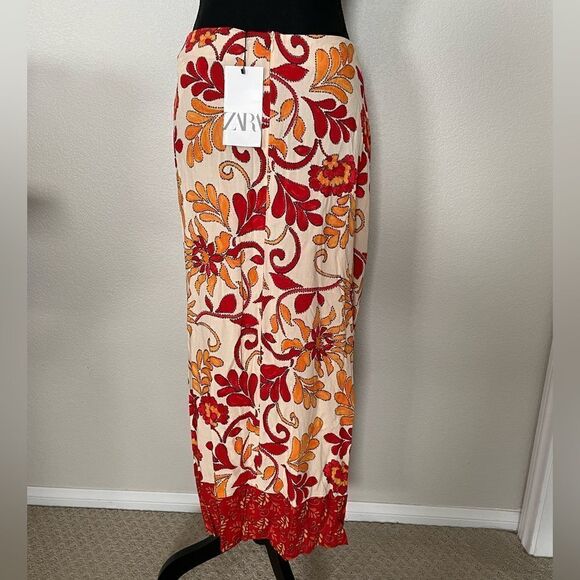 NWT Zara Printed Wrap Midi Skirt - Picture 7 of 10